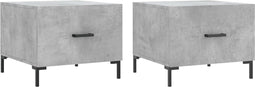 vidaXL - Salontafels - 2 - st - 50x50x40 - cm - bewerkt - hout - betongrijs