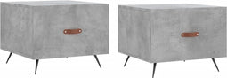 vidaXL - Salontafels - 2 - st - 50x50x40 - cm - bewerkt - hout - betongrijs