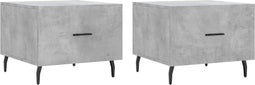 vidaXL - Salontafels - 2 - st - 50x50x40 - cm - bewerkt - hout - betongrijs