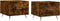 vidaXL - Salontafels - 2 - st - 50x50x40 - cm - bewerkt - hout - gerookt - eikenkleurig