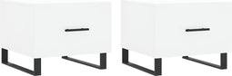 vidaXL - Salontafels - 2 - st - 50x50x40 - cm - bewerkt - hout - wit