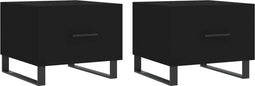 vidaXL - Salontafels - 2 - st - 50x50x40 - cm - bewerkt - hout - zwart