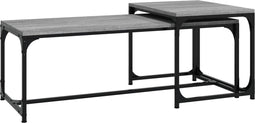 vidaXL - Salontafels - 2 - st - bewerkt - hout - grijs - sonoma - eikenkleurig