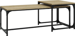 vidaXL - Salontafels - 2 - st - bewerkt - hout - sonoma - eikenkleurig