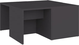 vidaXL - Salontafels - 4 - st - 33x33x33 - cm - bewerkt - hout - grijs