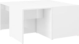 vidaXL - Salontafels - 4 - st - 33x33x33 - cm - bewerkt - hout - hoogglans - wit