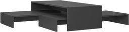 vidaXL - Salontafelset - 100x100x26,5 - cm - bewerkt - hout - grijs