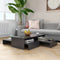 vidaXL - Salontafelset - 100x100x26,5 - cm - bewerkt - hout - grijs
