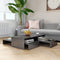 vidaXL - Salontafelset - 100x100x26,5 - cm - hoogglans - grijs