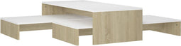 vidaXL - Salontafelset - 100x100x26,5 - cm - wit - en - sonoma - eikenkleurig