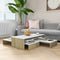 vidaXL - Salontafelset - 100x100x26,5 - cm - wit - en - sonoma - eikenkleurig