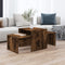 vidaXL - Salontafelset - 100x48x40 - cm - bewerkt - hout - gerookt - eikenkleurig