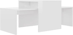 vidaXL - Salontafelset - 100x48x40 - cm - bewerkt - hout - hoogglans - wit