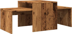 vidaXL - Salontafelset - 100x48x40 - cm - bewerkt - hout - oud - houtkleurig