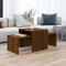 vidaXL - Salontafelset - 100x48x40 - cm - bewerkt - hout - bruineikenkleurig