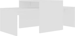 vidaXL - Salontafelset - 100x48x40 - cm - bewerkt - hout - wit