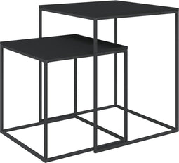 vidaXL - Salontafelset - 2 - st - bewerkt - hout - en - metaal
