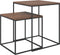 vidaXL - Salontafelset - 2 - st - bewerkt - hout - en - metaal