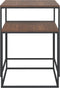 vidaXL - Salontafelset - 2 - st - bewerkt - hout - en - metaal