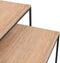 vidaXL - Salontafelset - 2 - st - bewerkt - hout - en - metaal