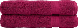 vidaXL - Saunadoeken - SOLUND - 2 - st - 600 - g/m² - 80x200 - cm - bordeauxrood