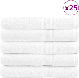 vidaXL - Saunadoeken - SOLUND - 25 - st - 600 - g/m² - 80x200cm - wit