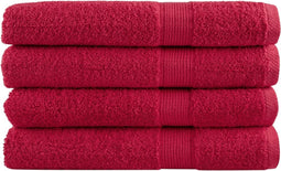 vidaXL - Saunadoeken - SOLUND - 4 - st - 600 - g/m² - 80x200 - cm - rood