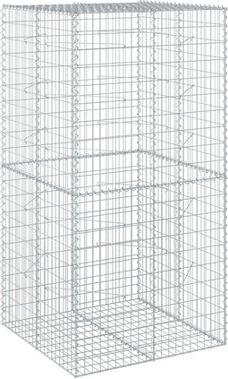 vidaXL - Schanskorf - 100x100x200 - cm - gegalvaniseerd - ijzer - zilverkleurig