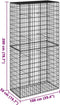 vidaXL - Schanskorf - 100x50x200 - cm - gegalvaniseerd - ijzer - zilverkleurig