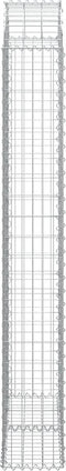 vidaXL - Schanskorf - gewelfd - 100x30x200/220 - cm - gegalvaniseerd - ijzer