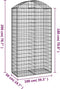 vidaXL - Schanskorf - gewelfd - 100x50x180/200 - cm - gegalvaniseerd - ijzer