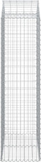 vidaXL - Schanskorf - gewelfd - 100x50x180/200 - cm - gegalvaniseerd - ijzer