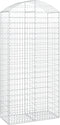 vidaXL - Schanskorf - gewelfd - 100x50x200/220 - cm - gegalvaniseerd - ijzer