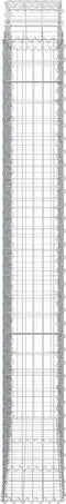 vidaXL - Schanskorf - gewelfd - 150x30x220/240 - cm - gegalvaniseerd - ijzer
