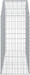 vidaXL - Schanskorf - gewelfd - 150x50x100/120 - cm - gegalvaniseerd - ijzer