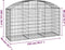 vidaXL - Schanskorf - gewelfd - 150x50x80/100 - cm - gegalvaniseerd - ijzer