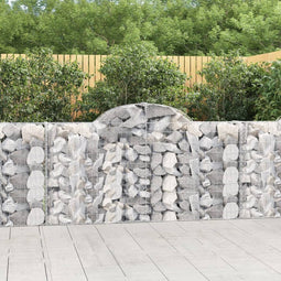 vidaXL - Schanskorf - gewelfd - 200x30x100/120 - cm - gegalvaniseerd - ijzer