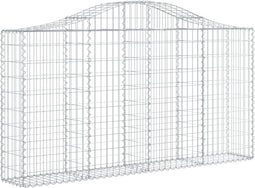 vidaXL - Schanskorf - gewelfd - 200x30x100/120 - cm - gegalvaniseerd - ijzer