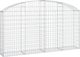 vidaXL - Schanskorf - gewelfd - 200x30x100/120 - cm - gegalvaniseerd - ijzer