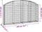 vidaXL - Schanskorf - gewelfd - 200x30x100/120 - cm - gegalvaniseerd - ijzer