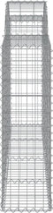 vidaXL - Schanskorf - gewelfd - 200x30x100/120 - cm - gegalvaniseerd - ijzer