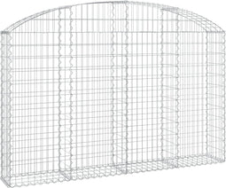 vidaXL - Schanskorf - gewelfd - 200x30x120/140 - cm - gegalvaniseerd - ijzer