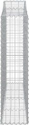 vidaXL - Schanskorf - gewelfd - 200x30x120/140 - cm - gegalvaniseerd - ijzer