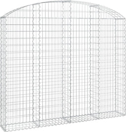vidaXL - Schanskorf - gewelfd - 200x30x160/180 - cm - gegalvaniseerd - ijzer
