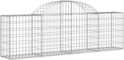 vidaXL - Schanskorf - gewelfd - 200x30x60/80 - cm - gegalvaniseerd - ijzer