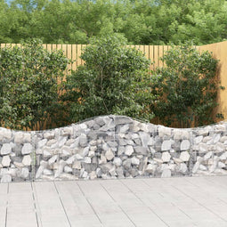 vidaXL - Schanskorf - gewelfd - 200x30x60/80 - cm - gegalvaniseerd - ijzer