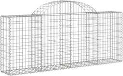 vidaXL - Schanskorf - gewelfd - 200x30x80/100 - cm - gegalvaniseerd - ijzer