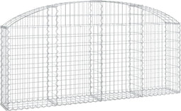 vidaXL - Schanskorf - gewelfd - 200x30x80/100 - cm - gegalvaniseerd - ijzer
