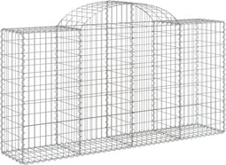 vidaXL - Schanskorf - gewelfd - 200x50x100/120 - cm - gegalvaniseerd - ijzer