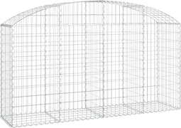 vidaXL - Schanskorf - gewelfd - 200x50x100/120 - cm - gegalvaniseerd - ijzer